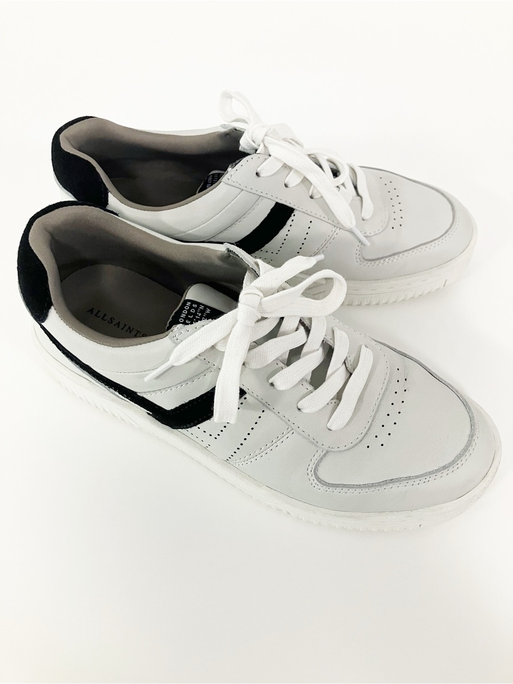 All Saints | White Vix Low Top Sneakers 9 Chunky Neutral Normcore Streetwear